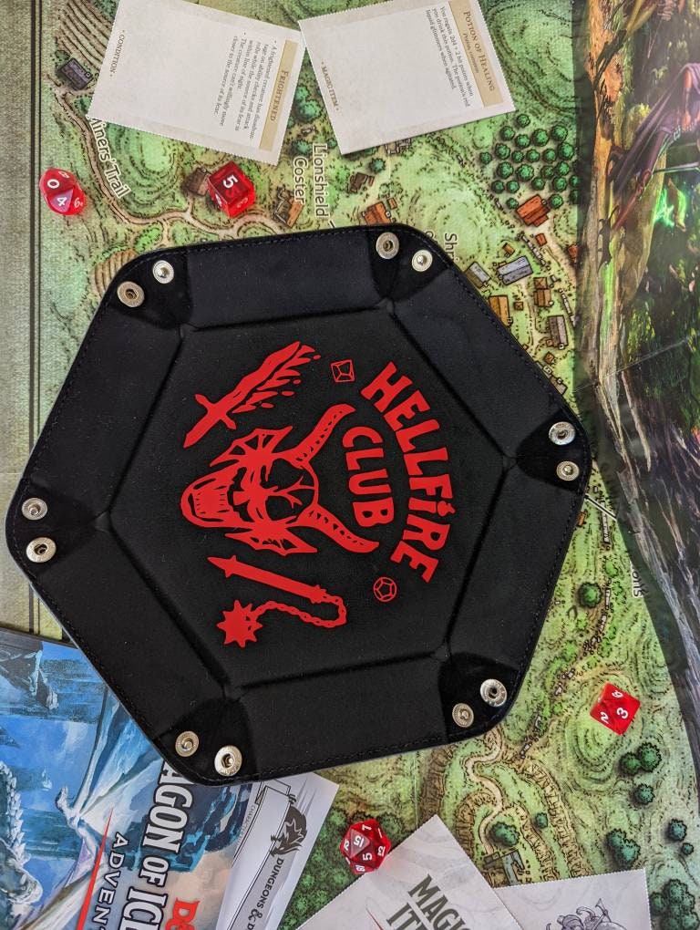 Your Fave DND Club Stranger Things Hellfire RPG Dice Rolling Collapsible Tray