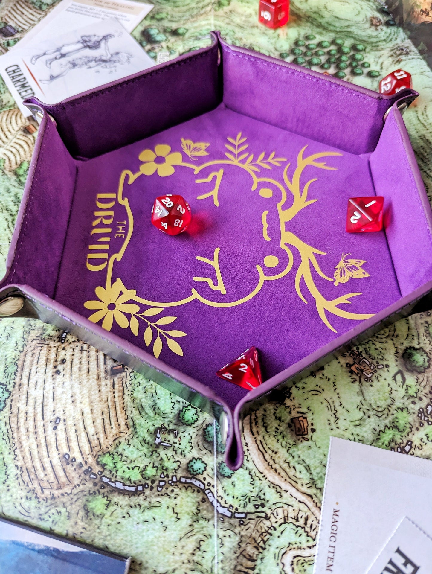 The Happy Druid Cute Frog DND RPG Dice Rolling Collapsible Tray