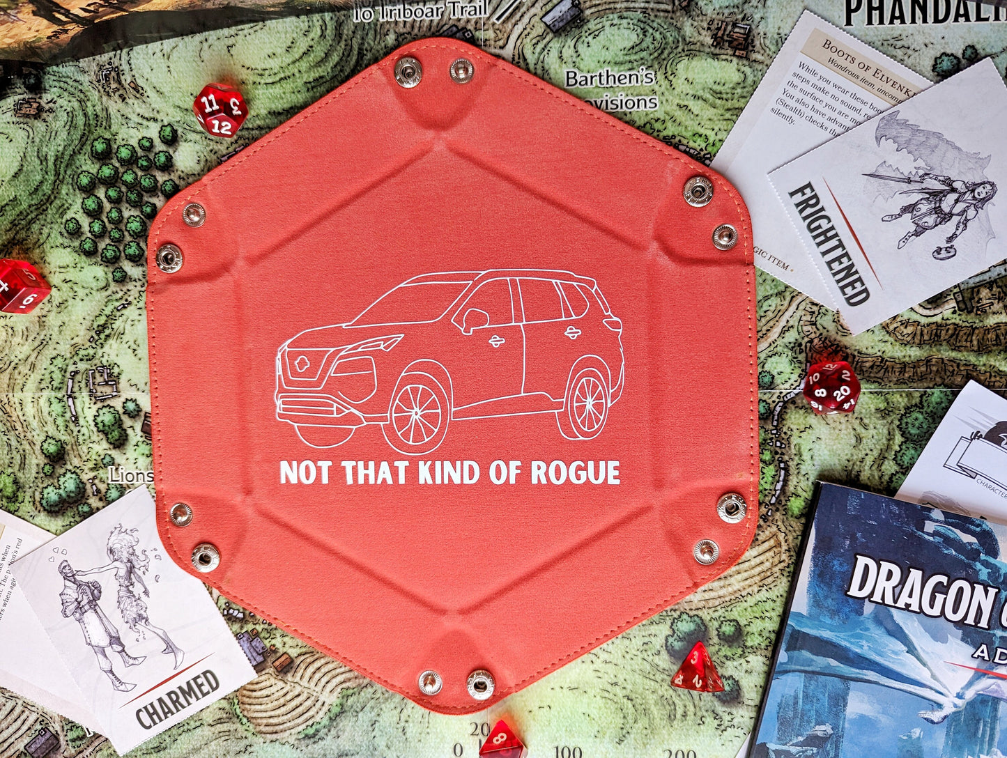 Funny Rogue Class DND RPG Dice Rolling Collapsible Tray