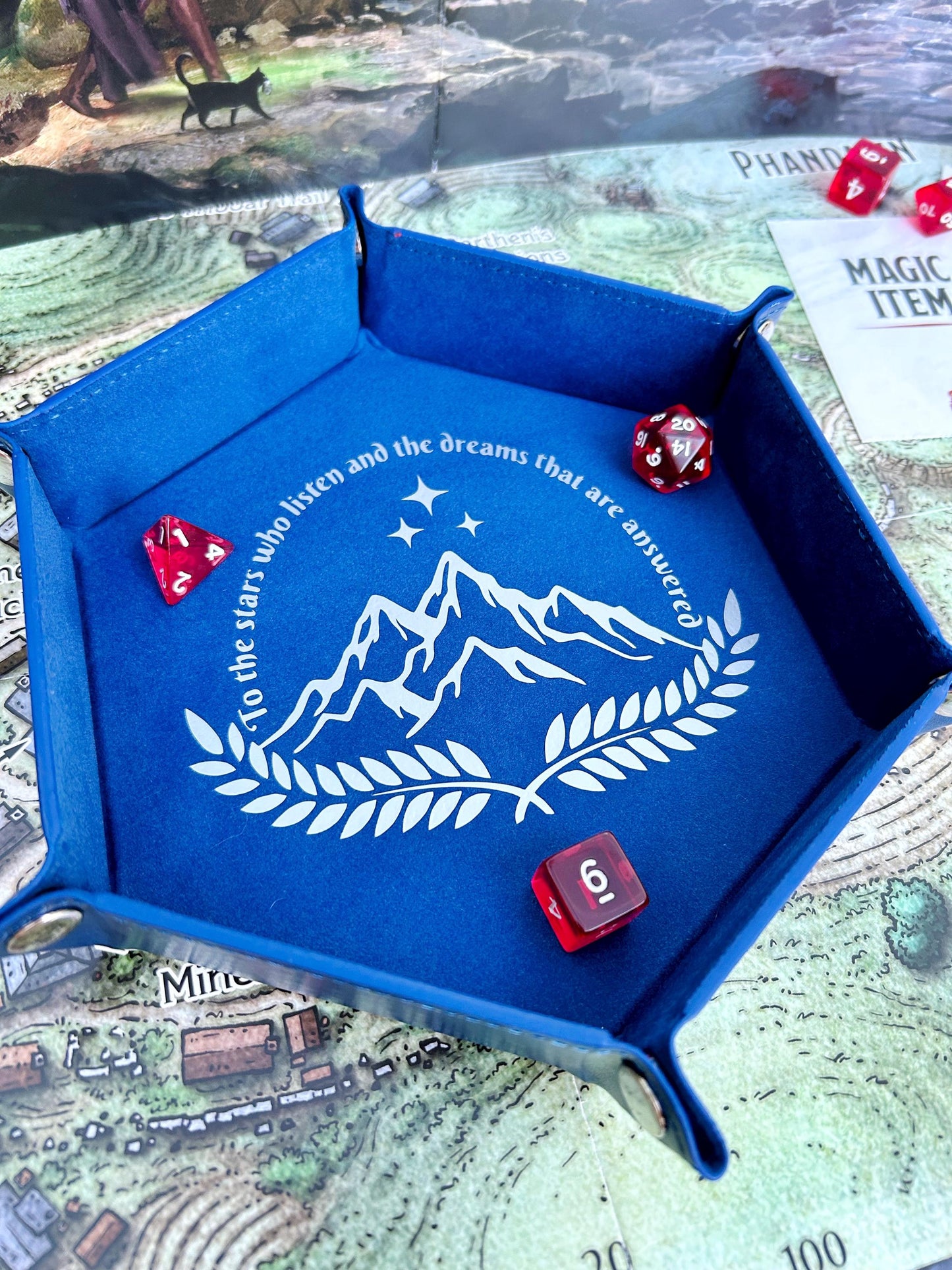 ACOTAR Series Velaris City of Starlight Quote Bookish Booktok DND RPG Dice Rolling Collapsible Tray