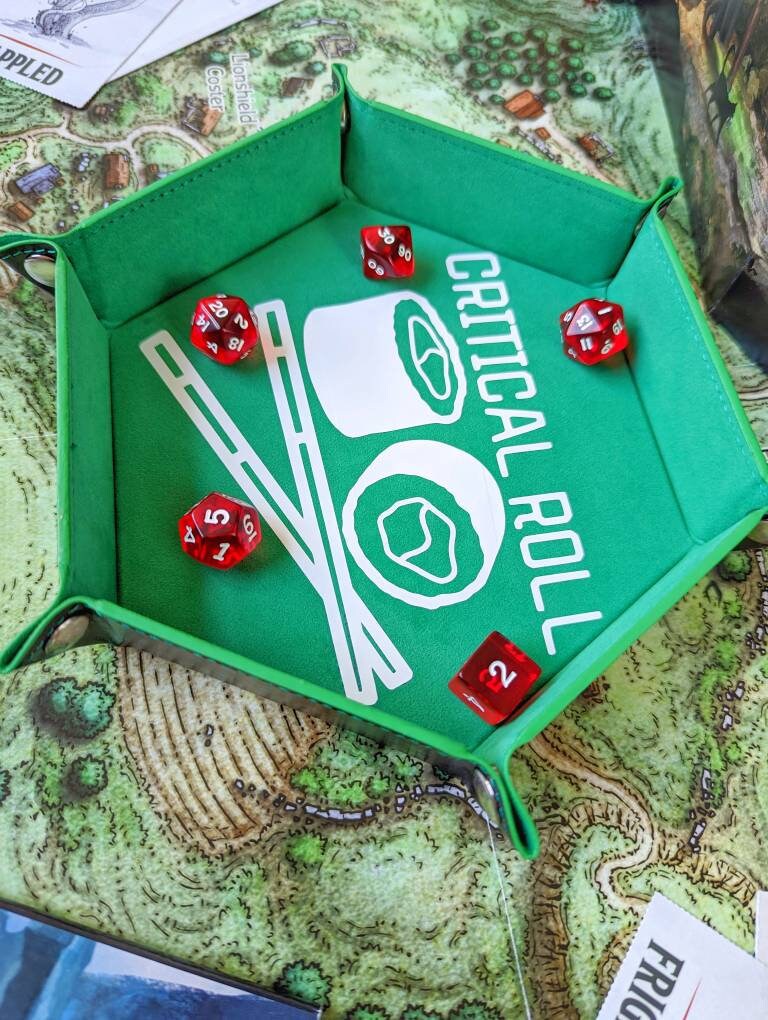 DND RPG Critical Role Funny Sushi Dice Rolling Collapsible Tray