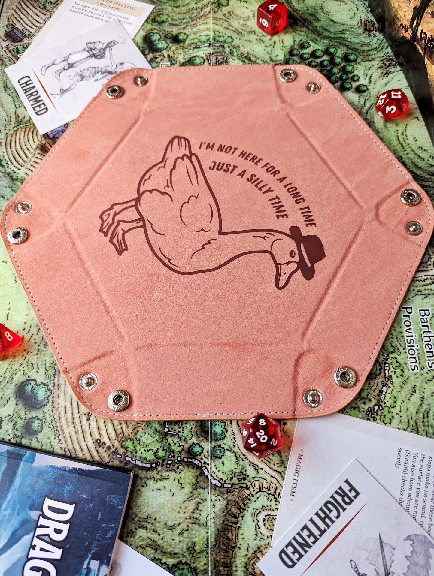 Silly Goose in a Cowboy Hat DND RPG Dice Rolling Collapsible Tray