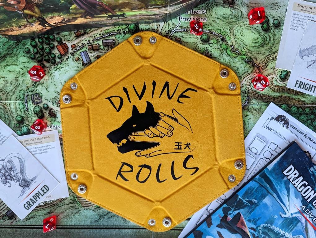 Divine Rolls Dog Sorcerer Jujutsu Kaisen Anime DND RPG Dice Rolling Collapsible Tray