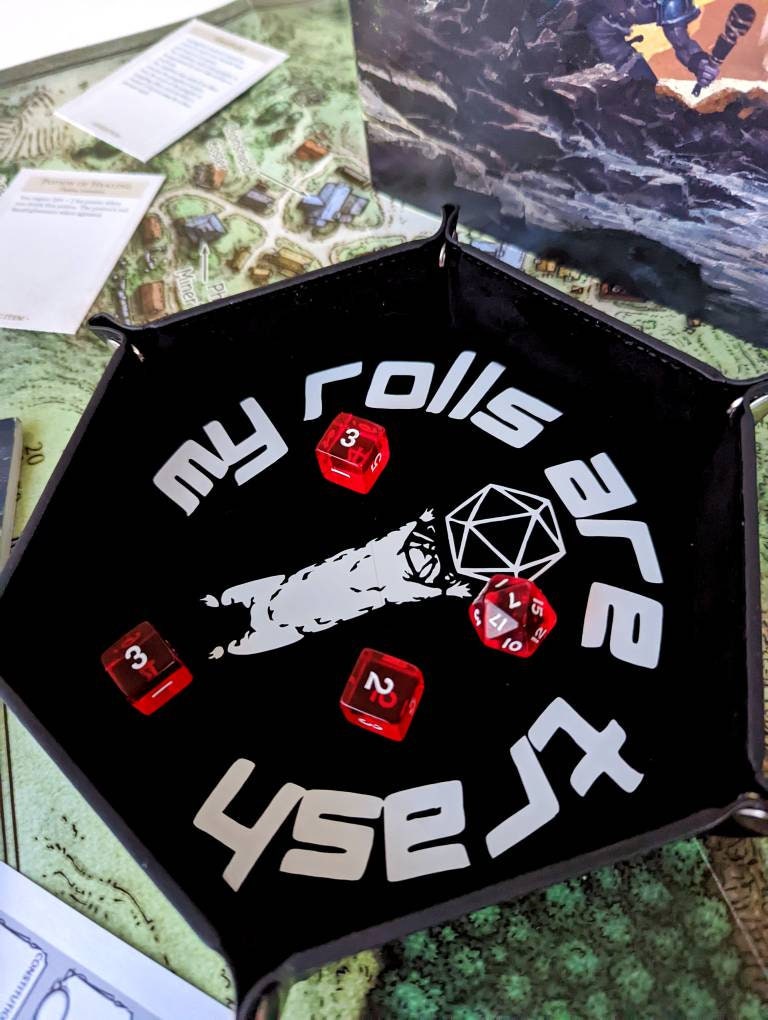 DND RPG My Rolls Are Trash Funny Dice Rolling Collapsible Tray