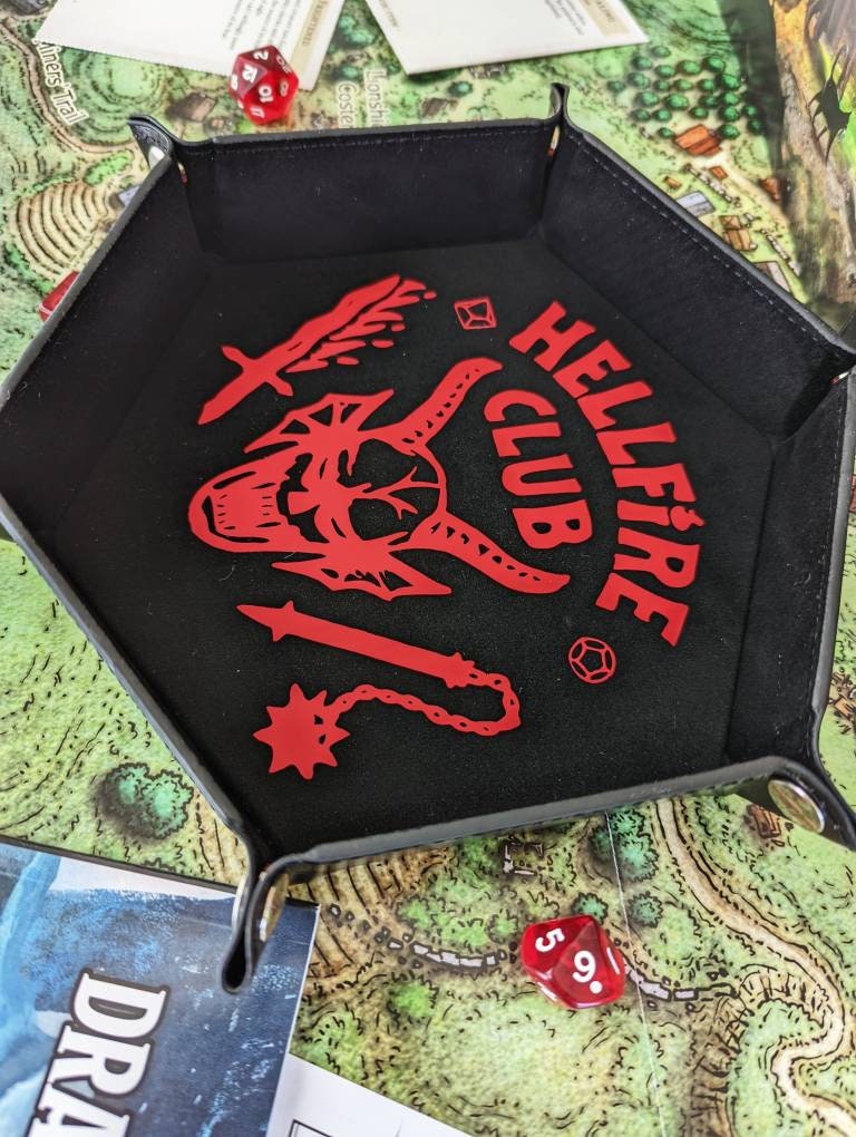 Your Fave DND Club Stranger Things Hellfire RPG Dice Rolling Collapsible Tray