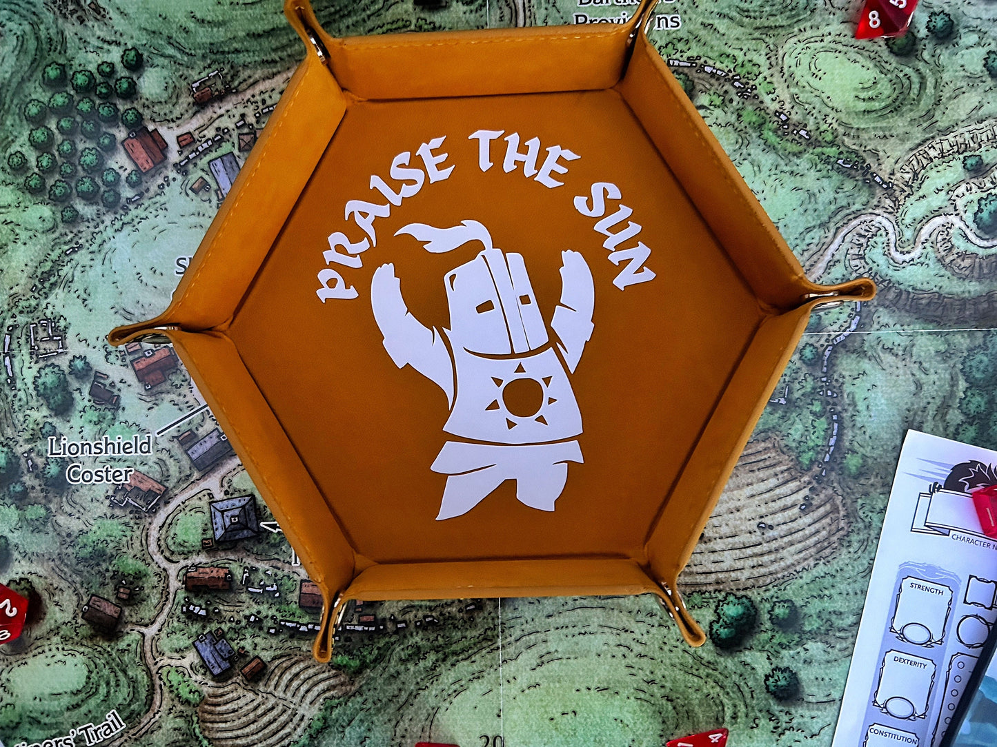 Praise the Sun Dark Souls Paladin  DND RPG Dice Rolling Collapsible Tray