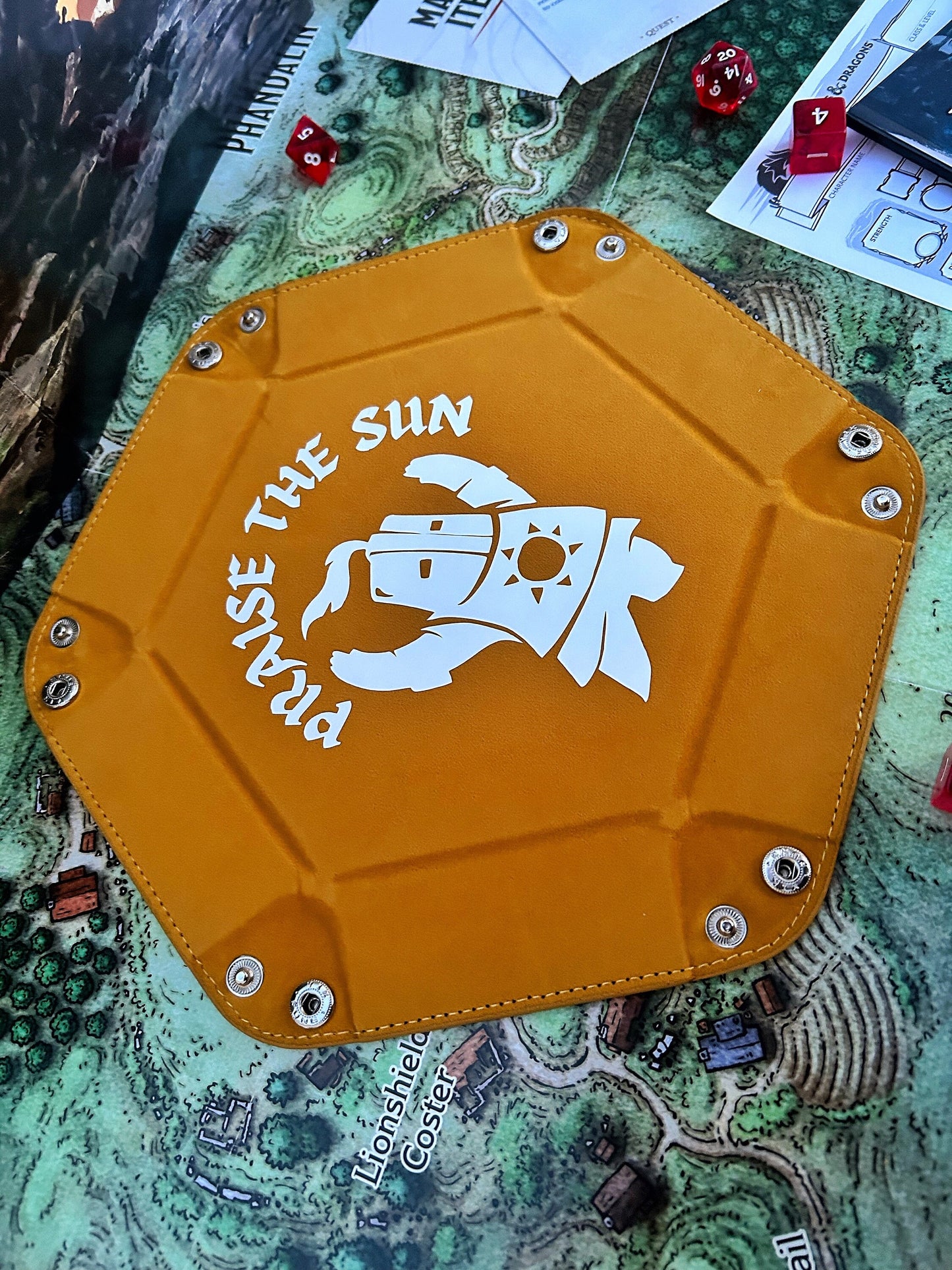 Praise the Sun Dark Souls Paladin  DND RPG Dice Rolling Collapsible Tray