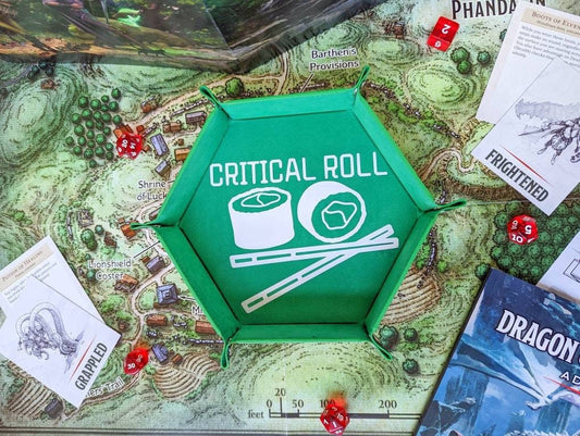 DND RPG Critical Role Funny Sushi Dice Rolling Collapsible Tray