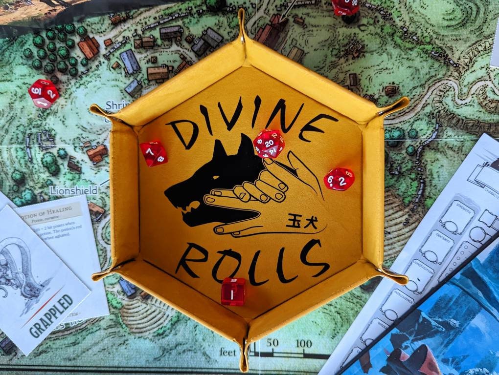 Divine Rolls Dog Sorcerer Jujutsu Kaisen Anime DND RPG Dice Rolling Collapsible Tray