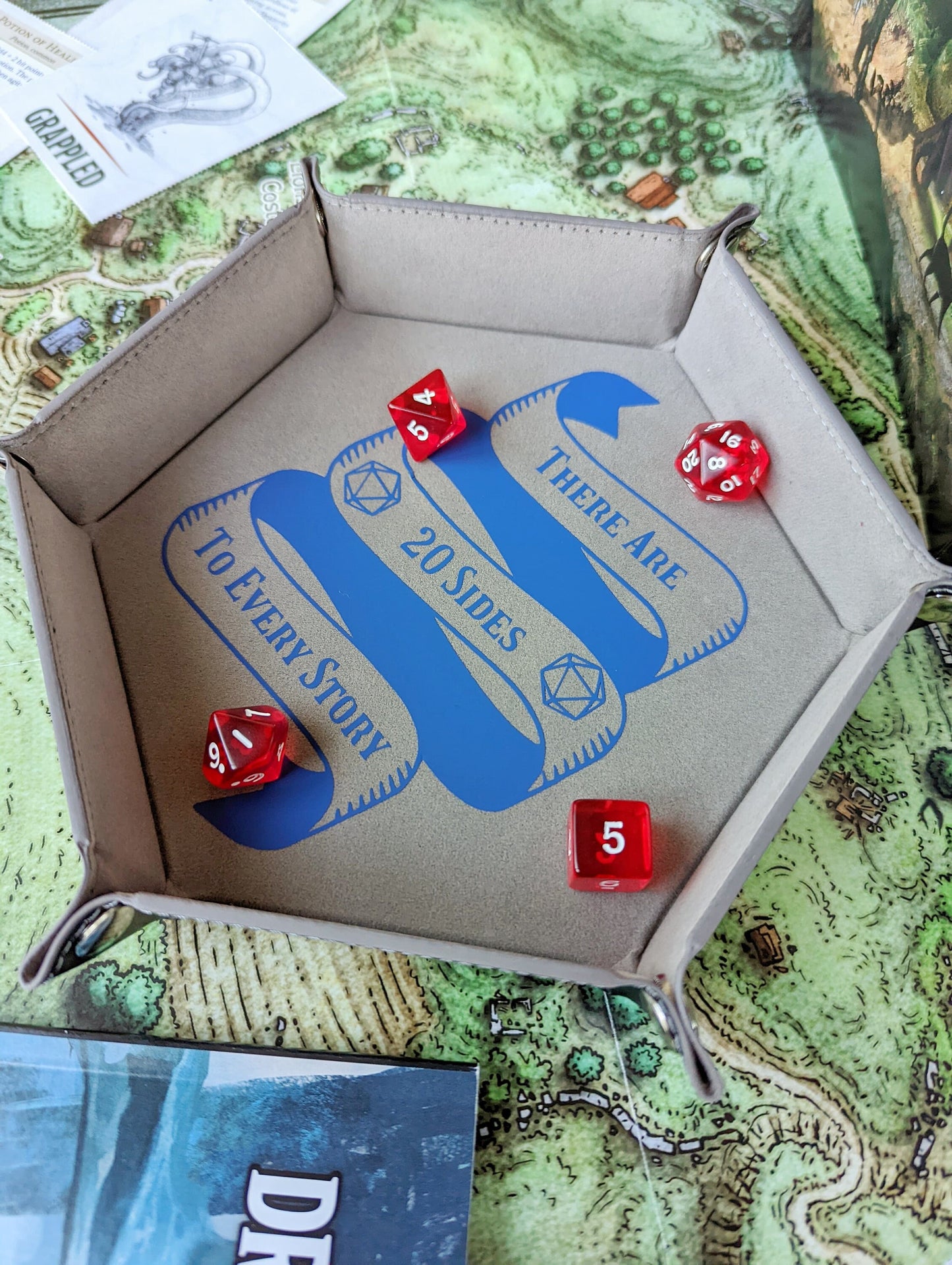 There are 20 Sides to Every Story DND RPG Collapsible Dice Tray