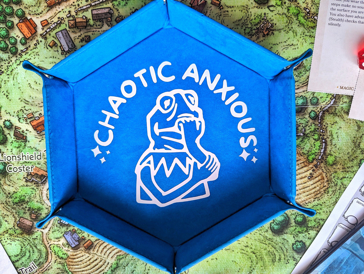 DND RPG Forbidden Chaotic Anxious Kermit Meme Dice Rolling Collapsible Tray